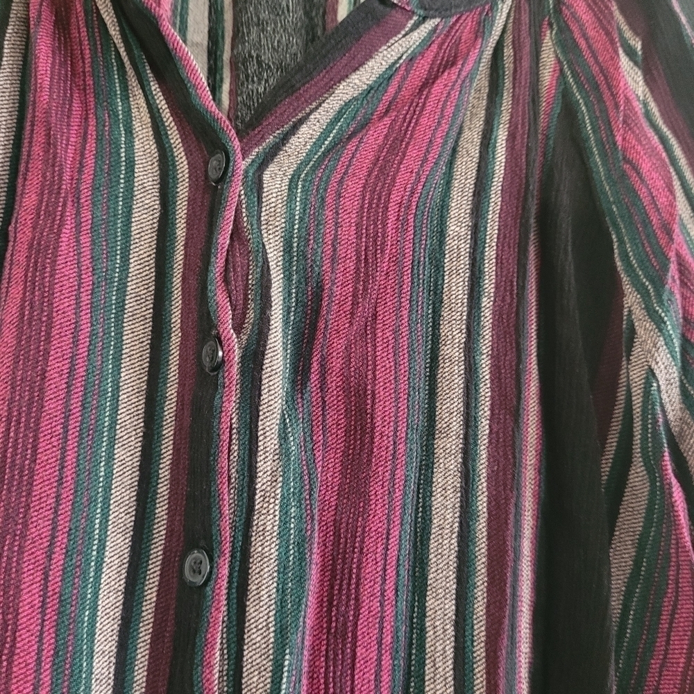 Torrid Multicolored Button Front Tie Closure Top … - image 3